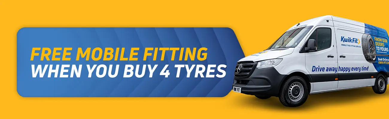 Free mobile fitting when you buy 4 tyres