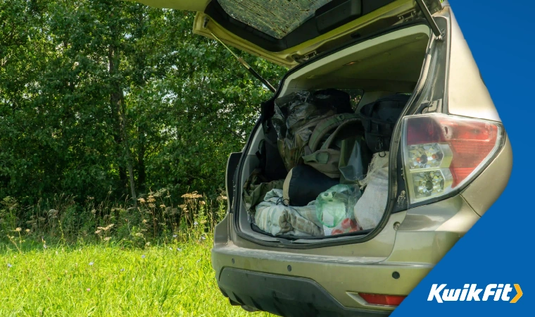 A loaded car boot.