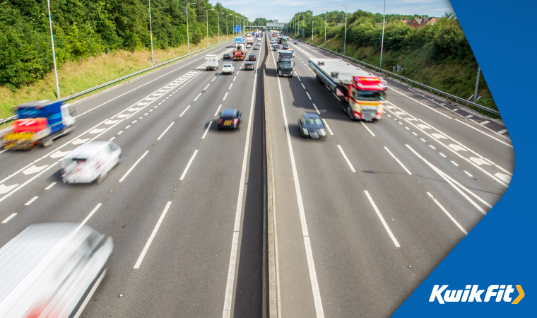 A busy road with fast-moving traffic.