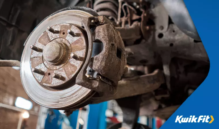 Heavily rusted brake discs.