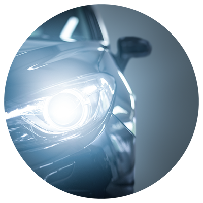 Working car lights for MOT test